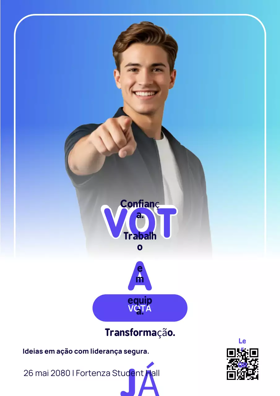 Cartaz azul moderno para anúncio de eleições