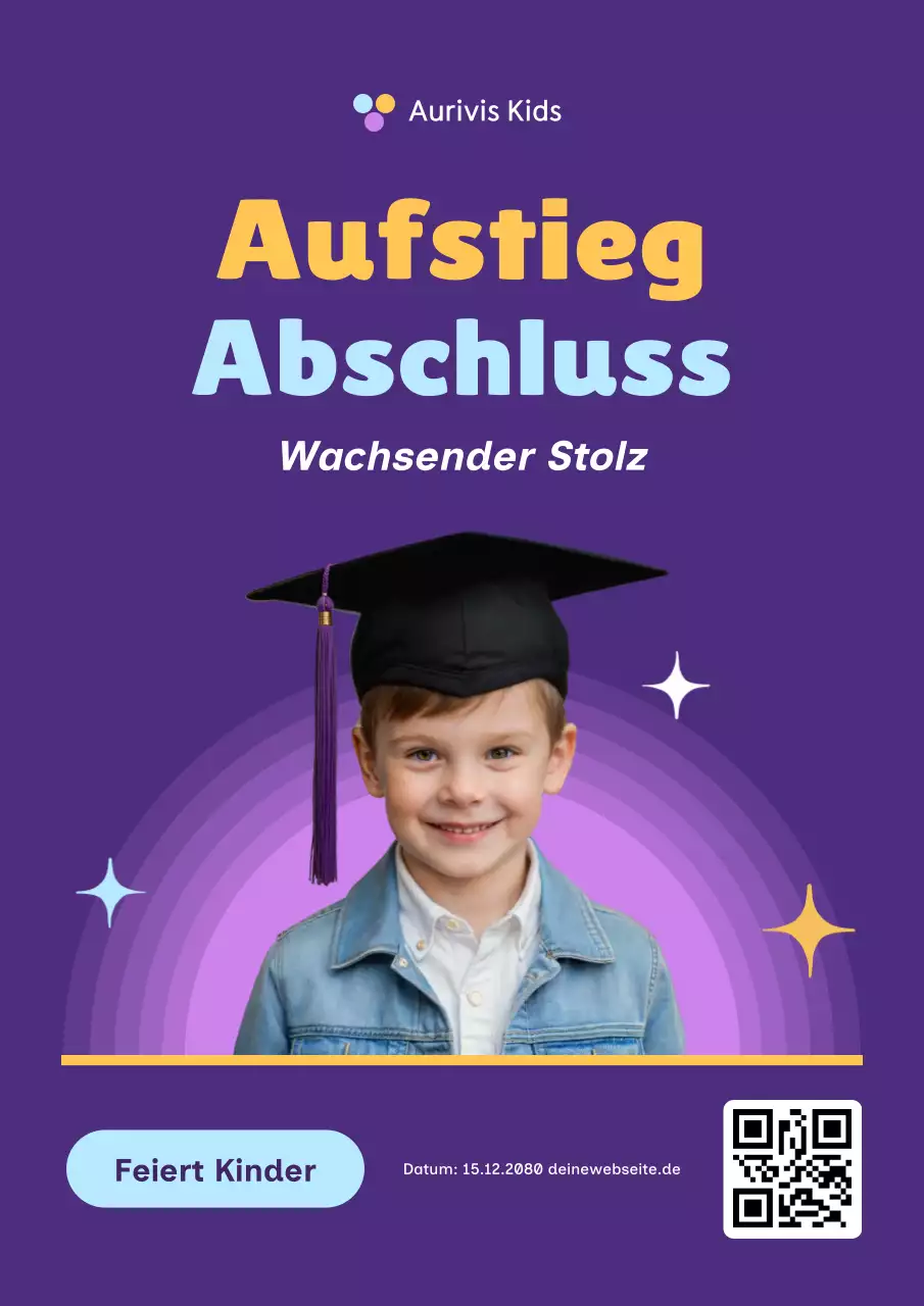 Lila lustiges Abschluss-Webposter