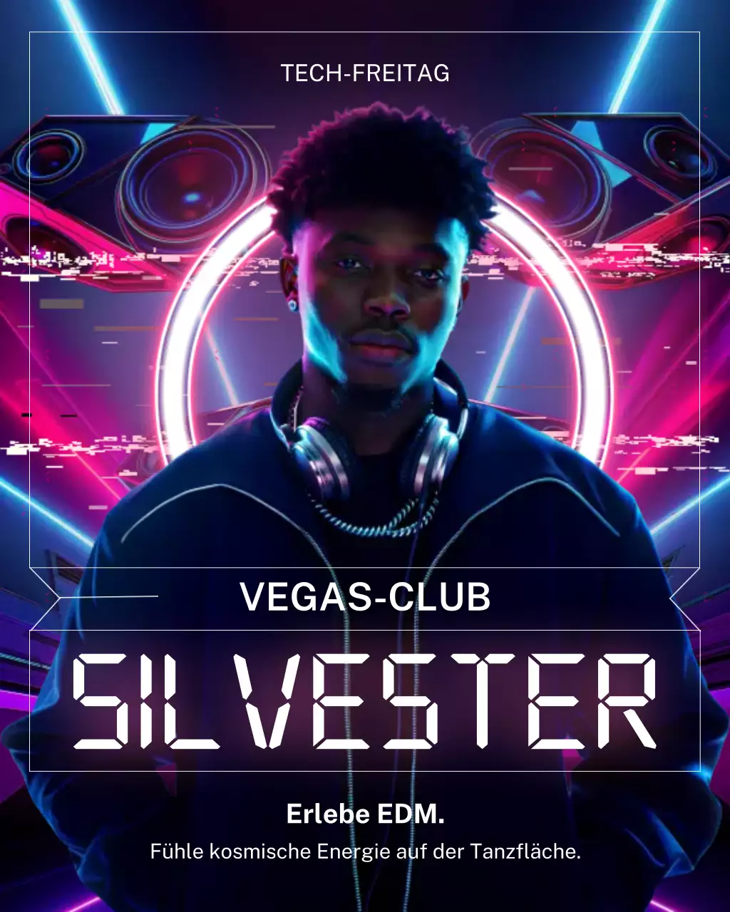 Neon Modern EDM Promotion Instagram Post