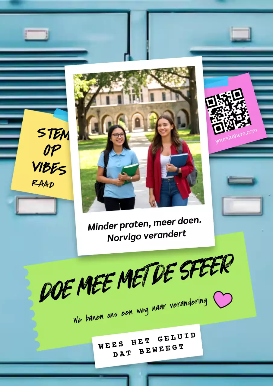 Blauwe moderne campagne-uitnodigingsposter