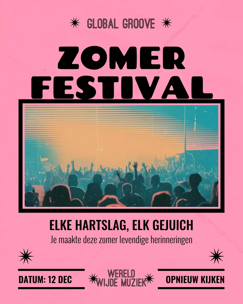 Pink Retro Music aankondiging Instagram-bericht