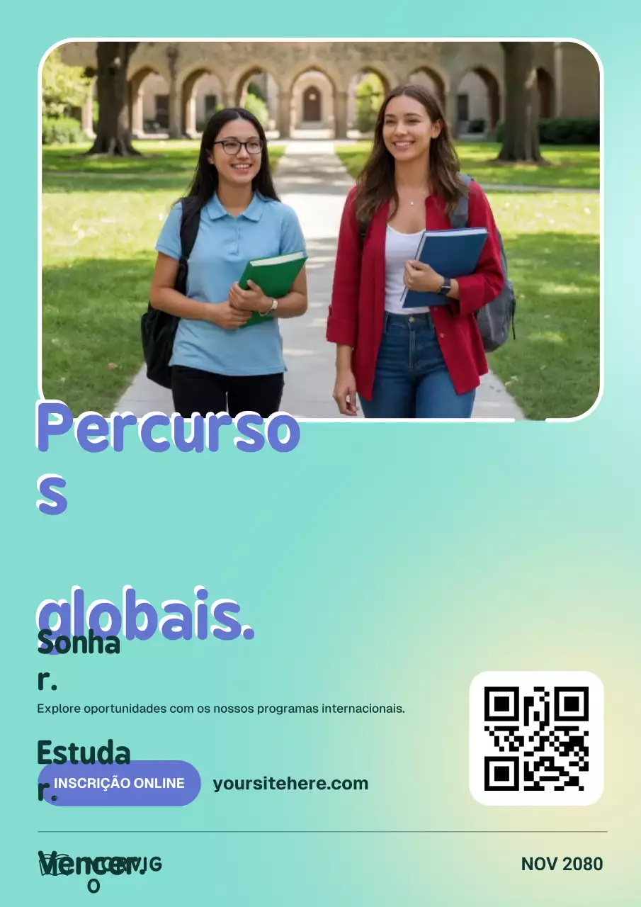 Pôster online sobre educação internacional