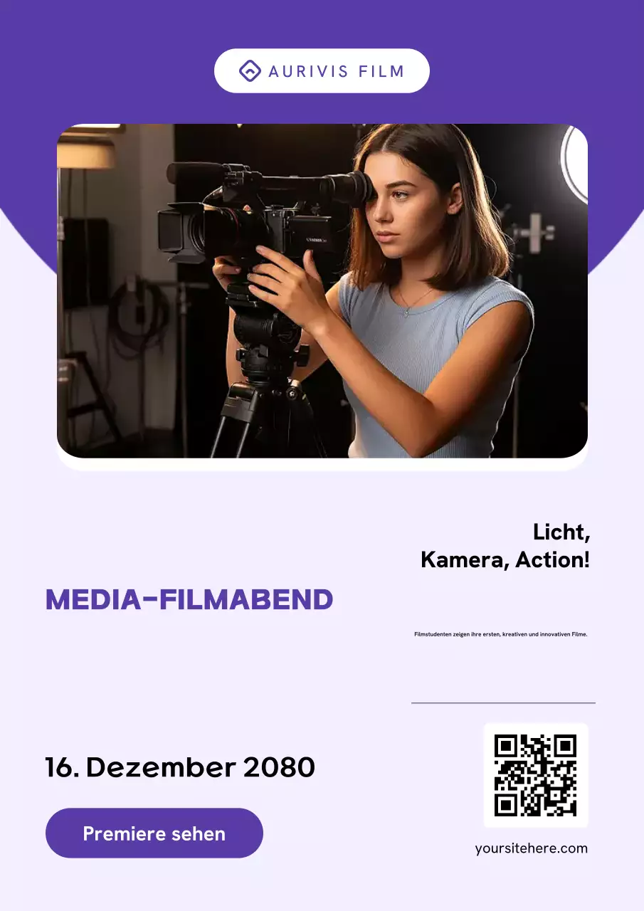 Lila modernes Filmveranstaltungsplakat