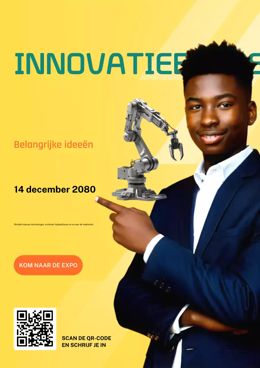 Gele moderne innovatie uitnodigingsposter