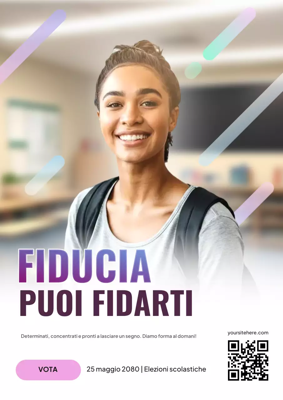 Manifesto promozionale per le elezioni scolastiche moderne bianche