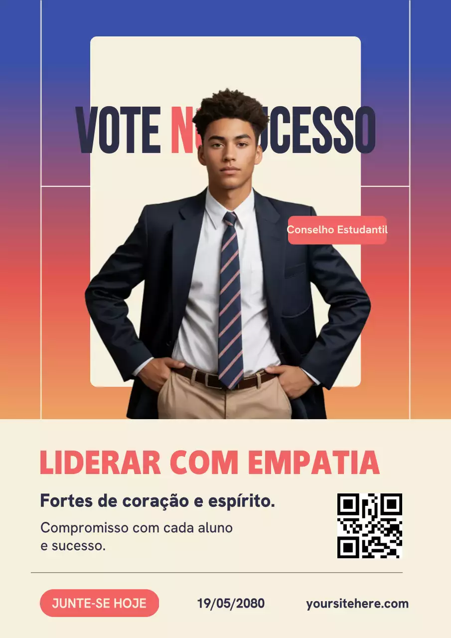 Cartaz online sobre as eleições estudantis modernas