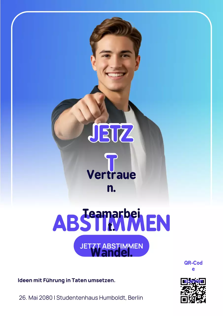 Blaues modernes Wahlankündigungsplakat