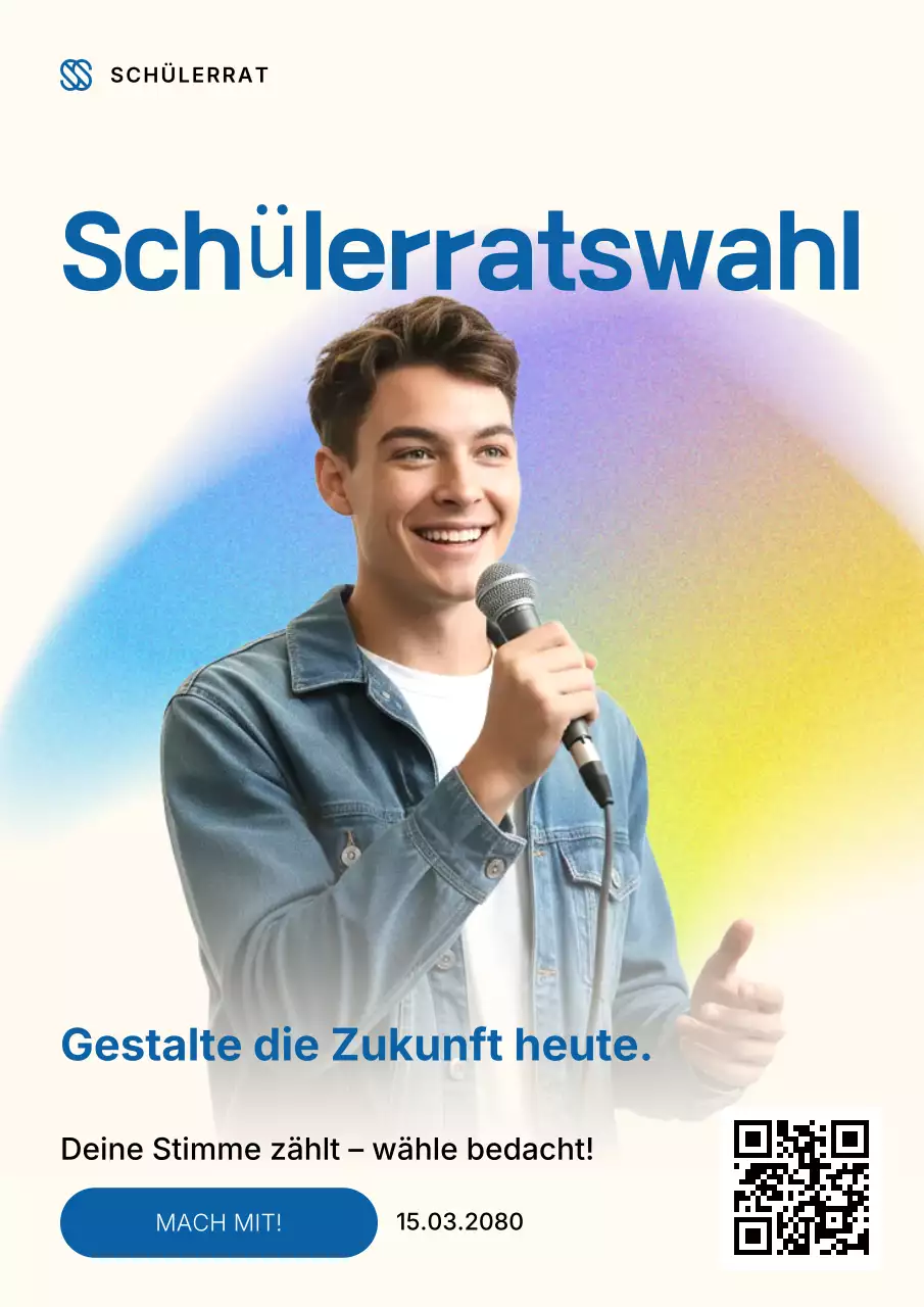 Modernes Wahlankündigungsplakat in Regenbogenfarben