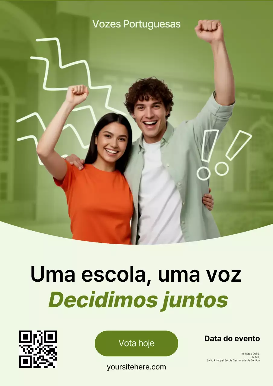 Cartaz online da campanha de voto estudantil Green Modern: