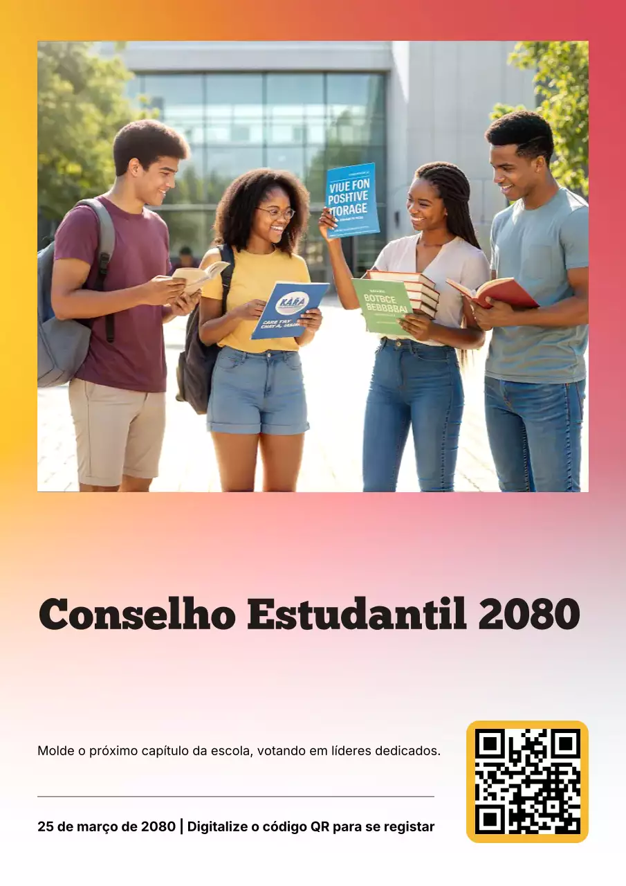 Cartaz de anúncio da eleição estudantil da Rainbow Modern