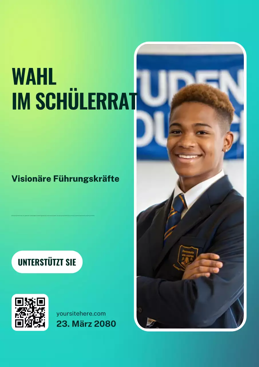 Blue Modern Studentenwahl-Ankündigungsplakat