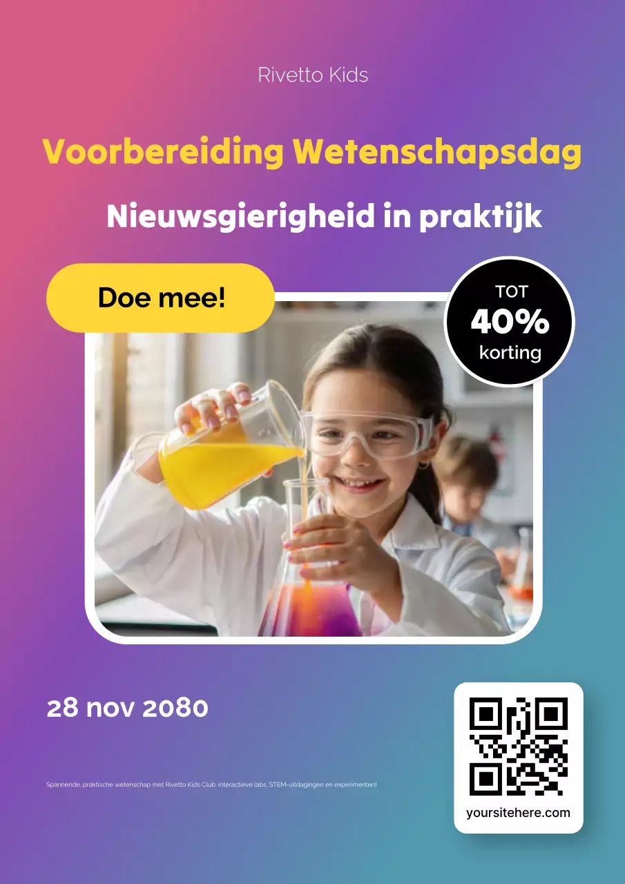 Kleurrijke webposter voor moderne wetenschapsevenementen
