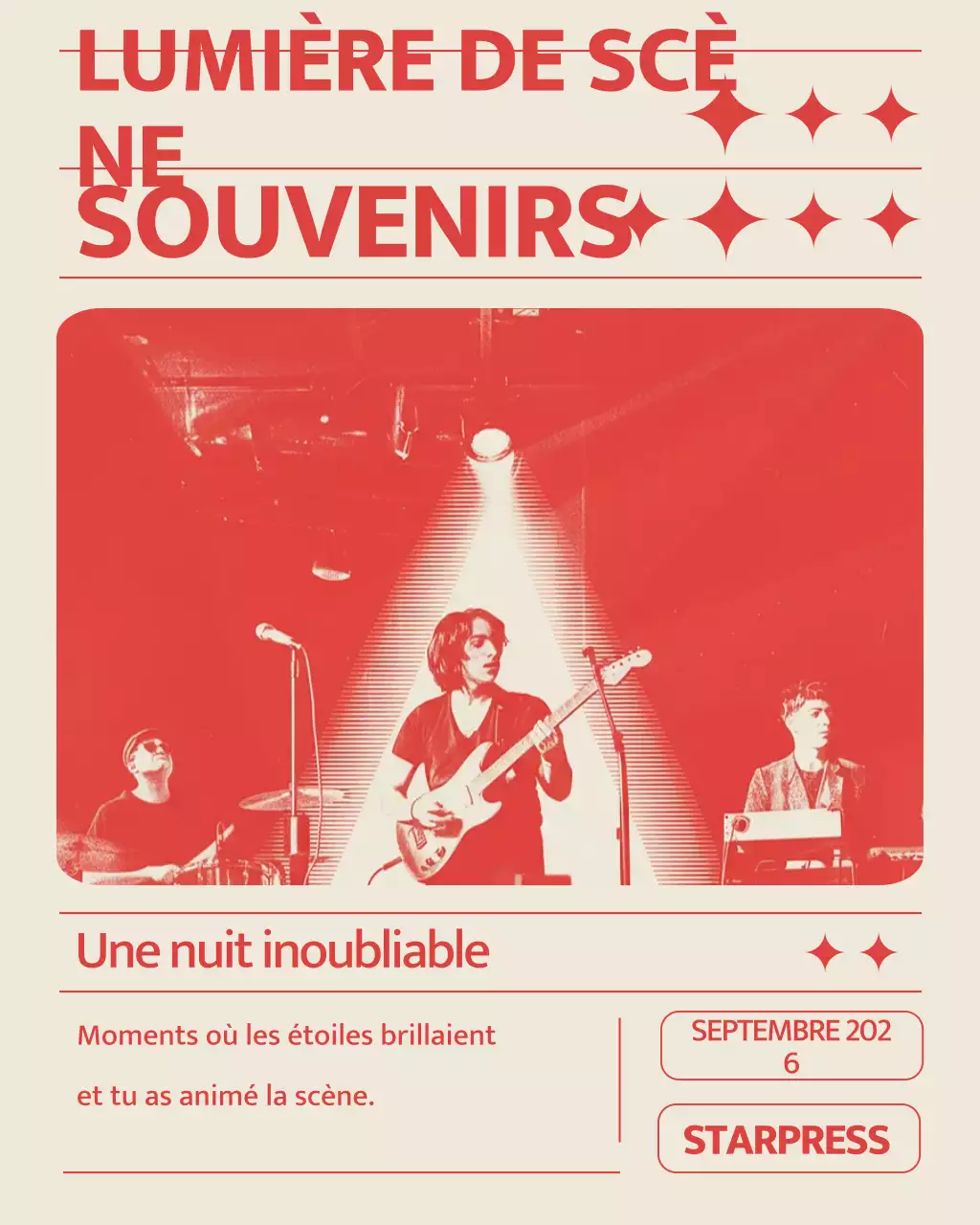 Annonce du concert Red Retro sur Instagram