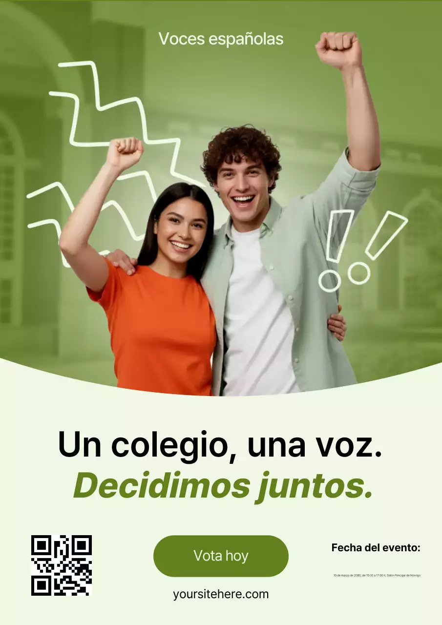 Cartel web de votación estudiantil moderno y ecológico