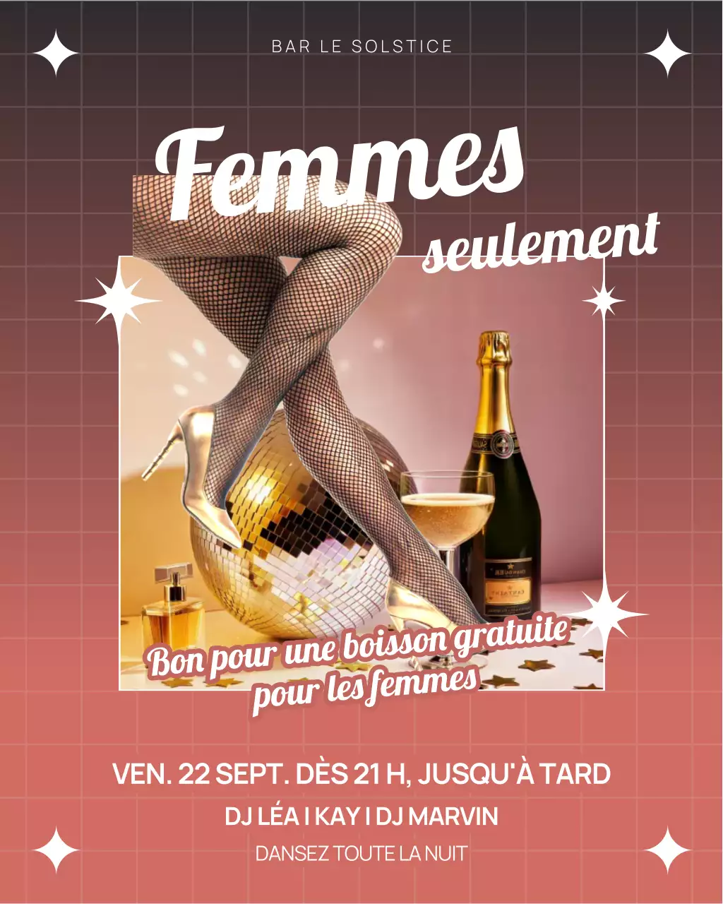 Invitation à une soirée rétro rouge (publication Instagram)