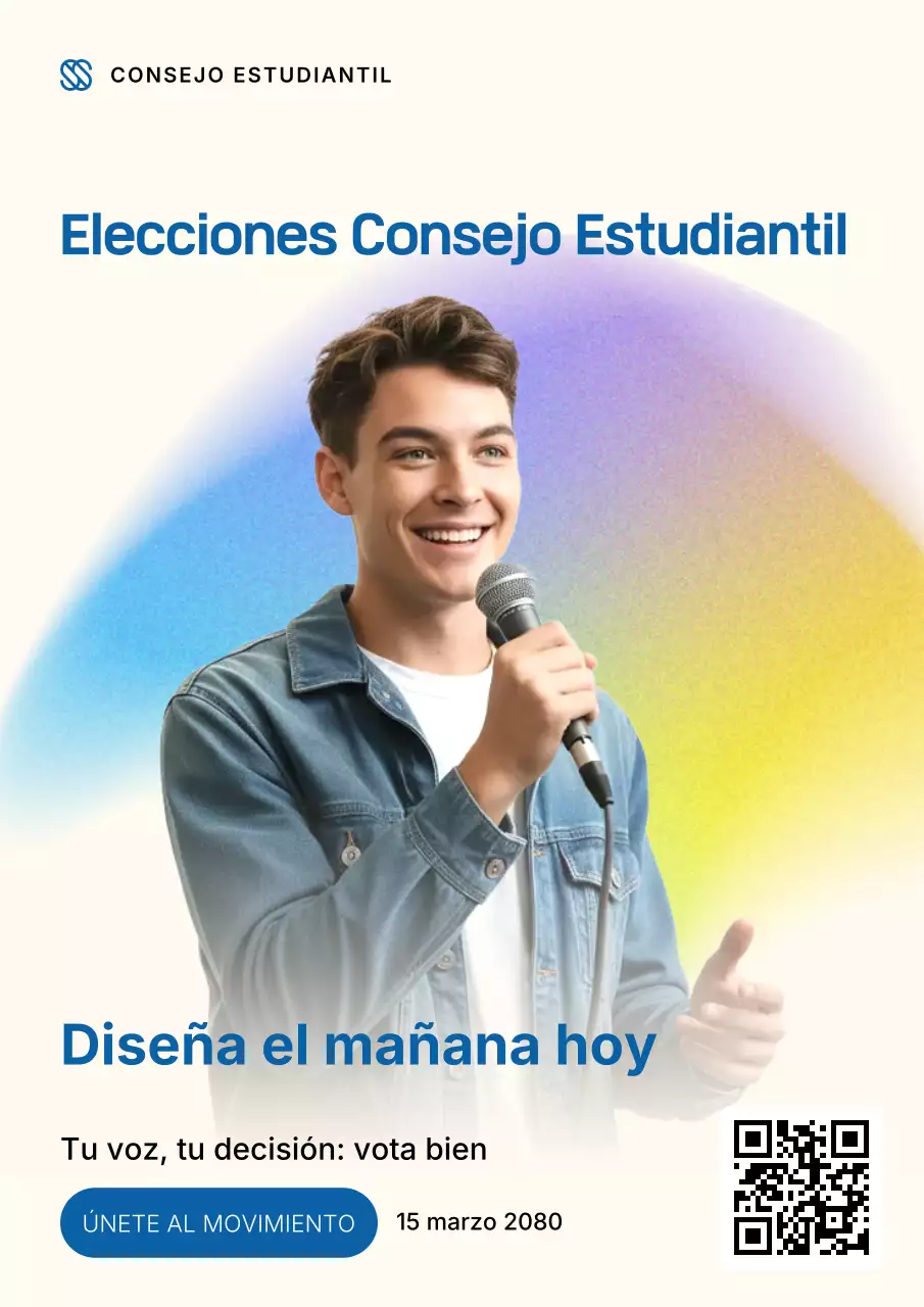 Póster moderno de anuncio electoral con arcoíris