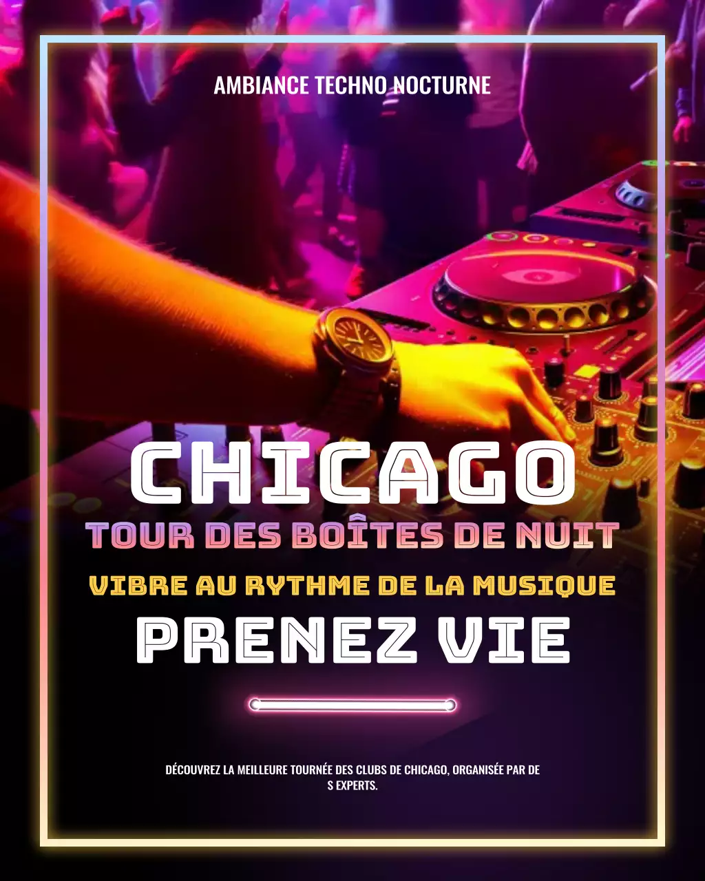 Publication Instagram promotionnelle de la boîte de nuit Pink Modern