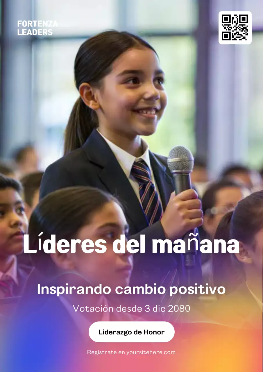 Póster web de liderazgo moderno arcoíris