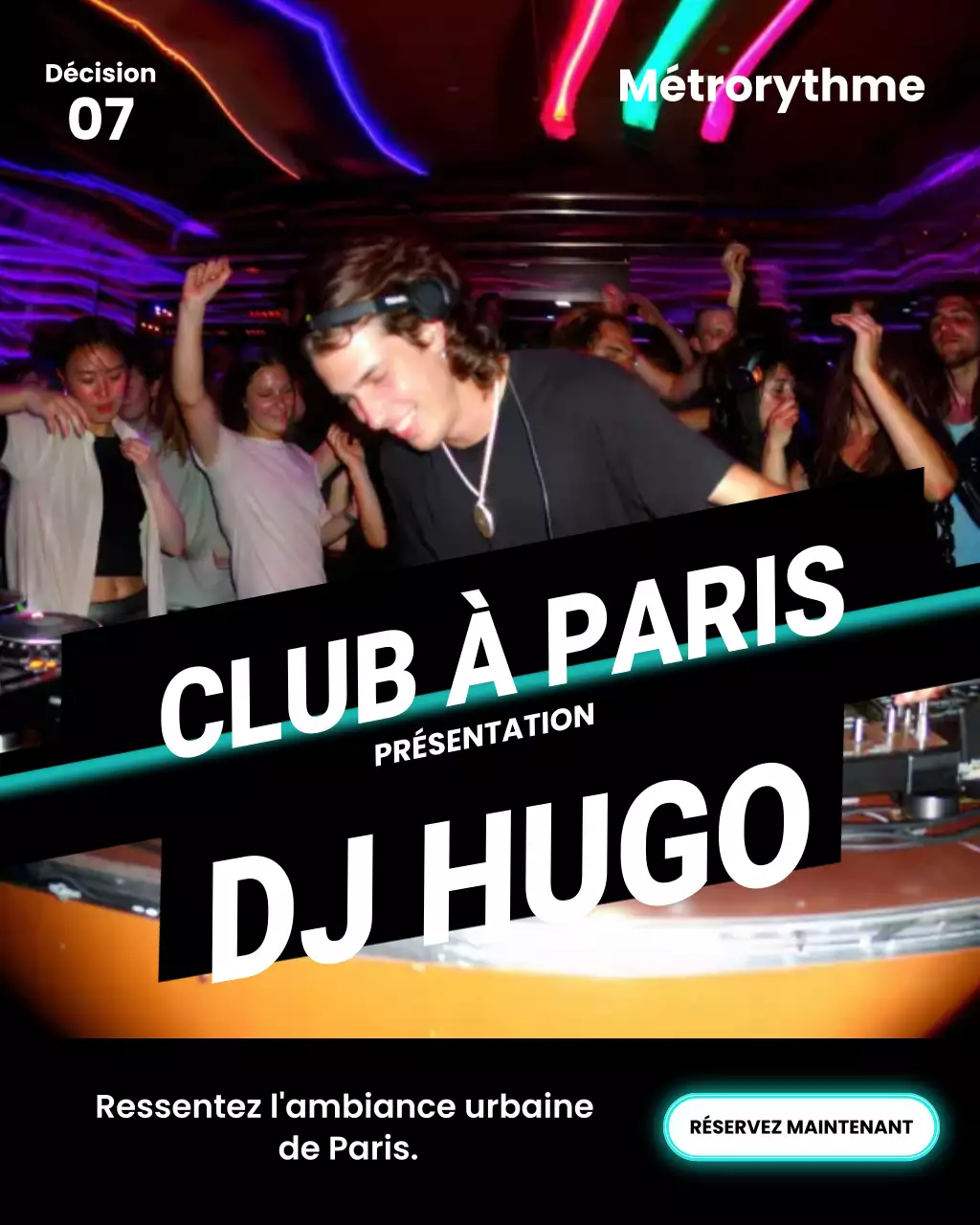 Publication Instagram de promotion de la boîte de nuit Neon Urban