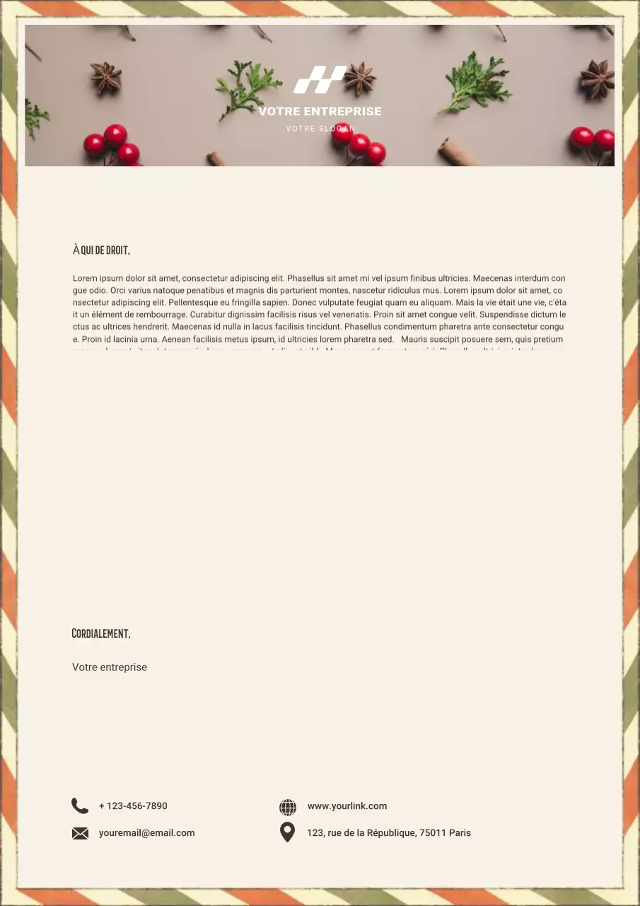 Affiche à en-tête de Noël beige calme