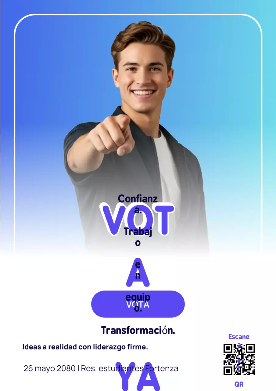 Póster azul moderno de anuncio electoral