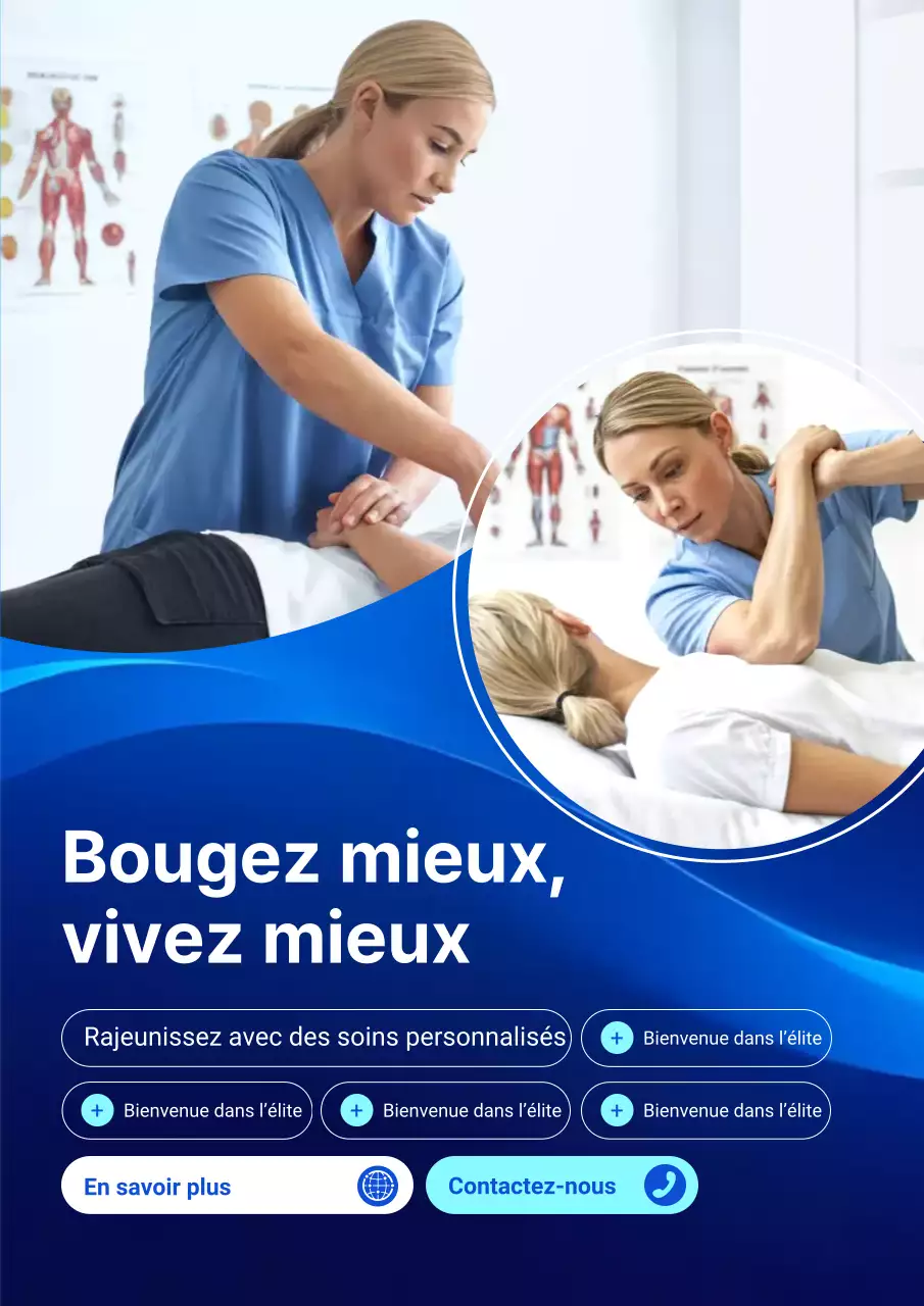 Publicité bleue moderne pour les soins de santé