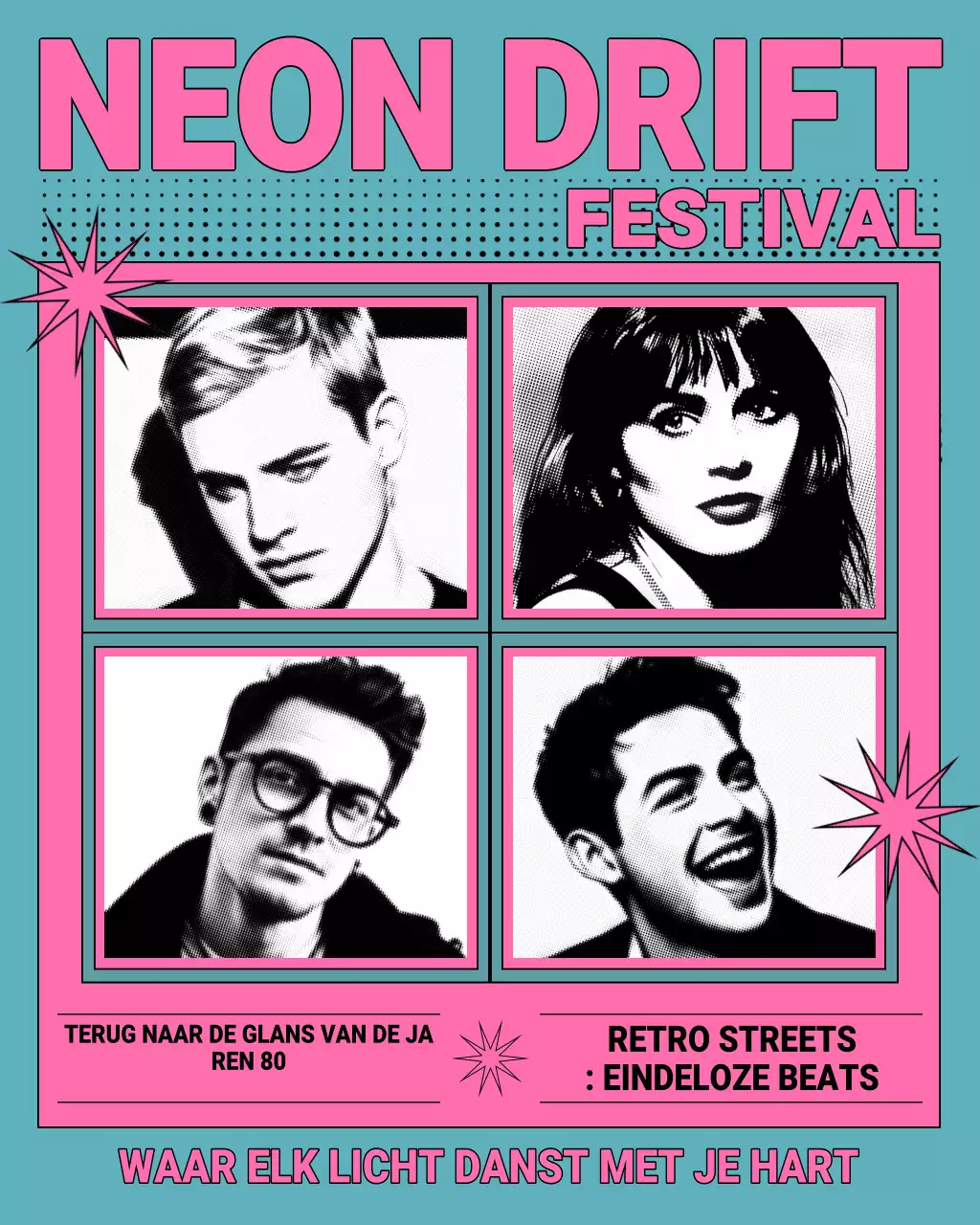 Instagram-bericht over Pink Tosca Retro Music Festival-advertentie