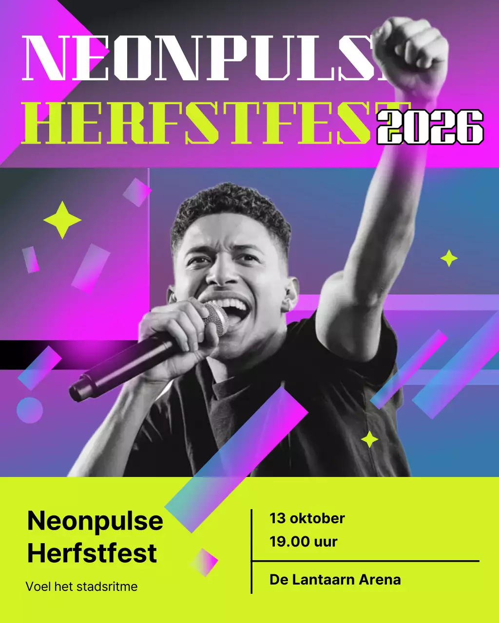 Instagram-bericht over een Neon Trendy Muziekevenement