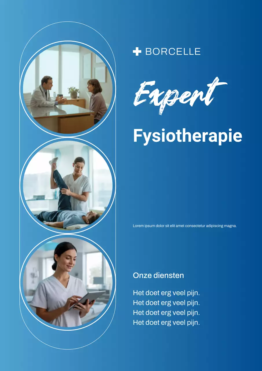 blauwe moderne therapie-advertentie
