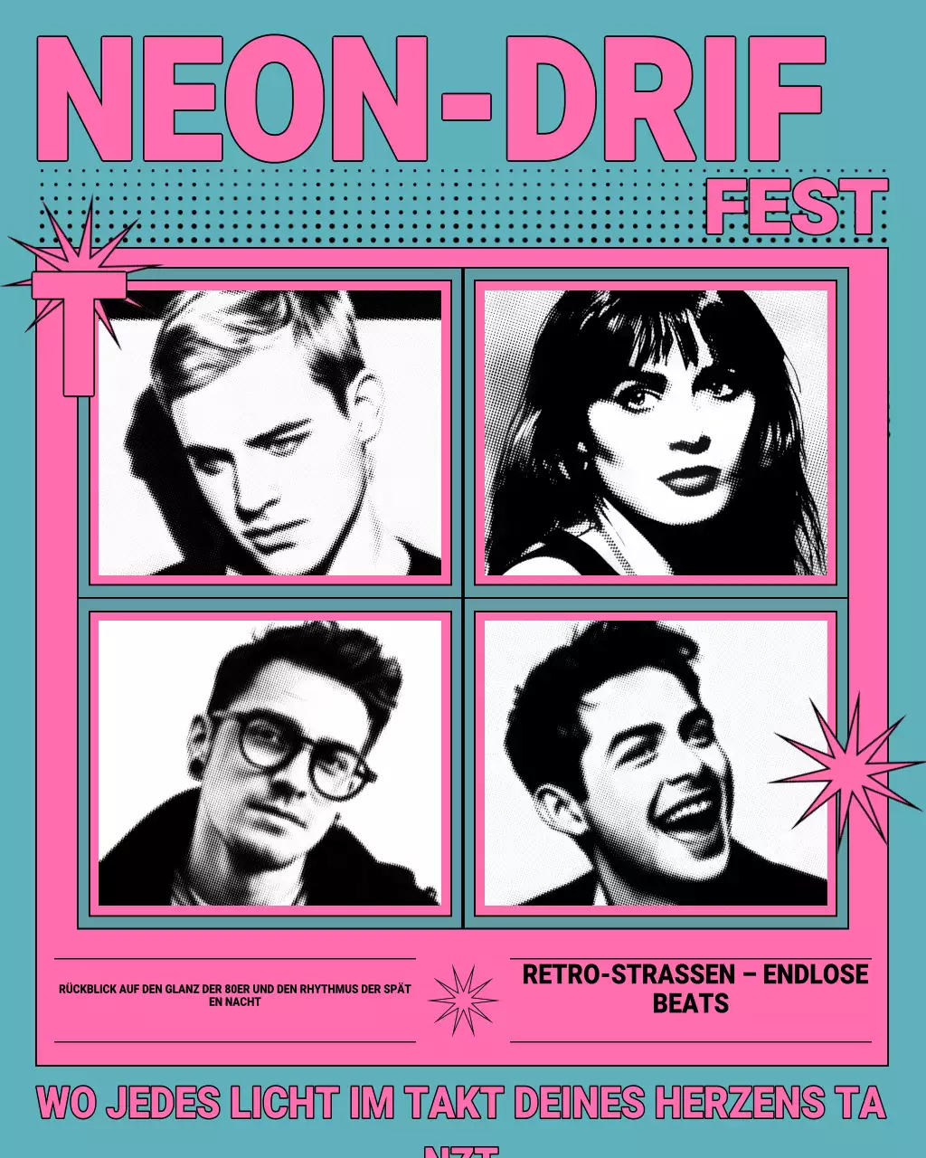 Instagram-Post zur Werbung für das Pink Tosca Retro Music Festival