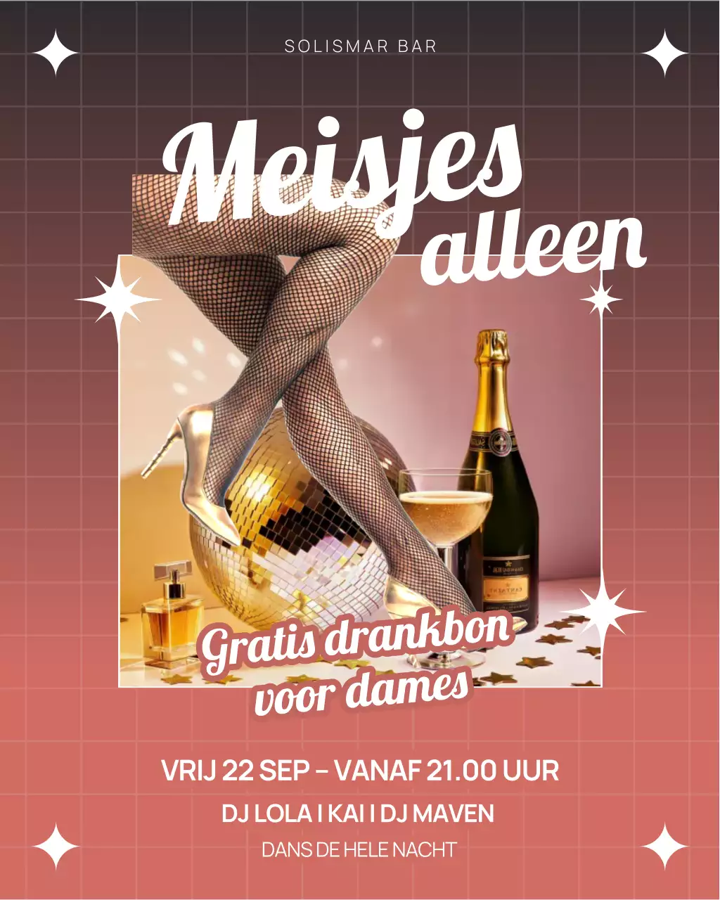 Rode retro-feestuitnodiging Instagram-bericht