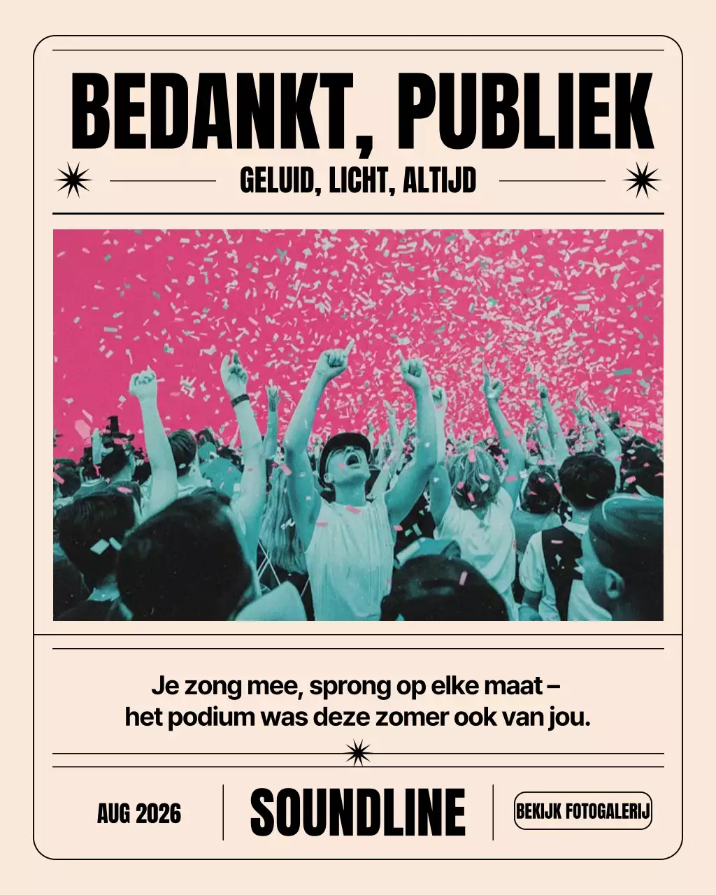 Roze Retro Concert Aankondiging Instagram Post