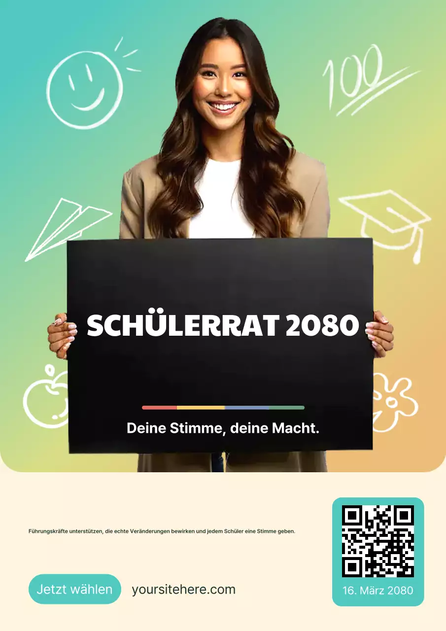 Ankündigungsplakat des Schülerrats der Rainbow Modern School