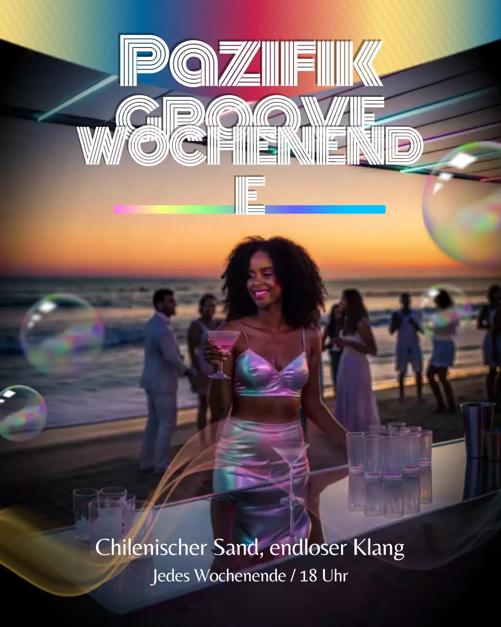 Instagram-Post zum trendigen Neon-Strandevent