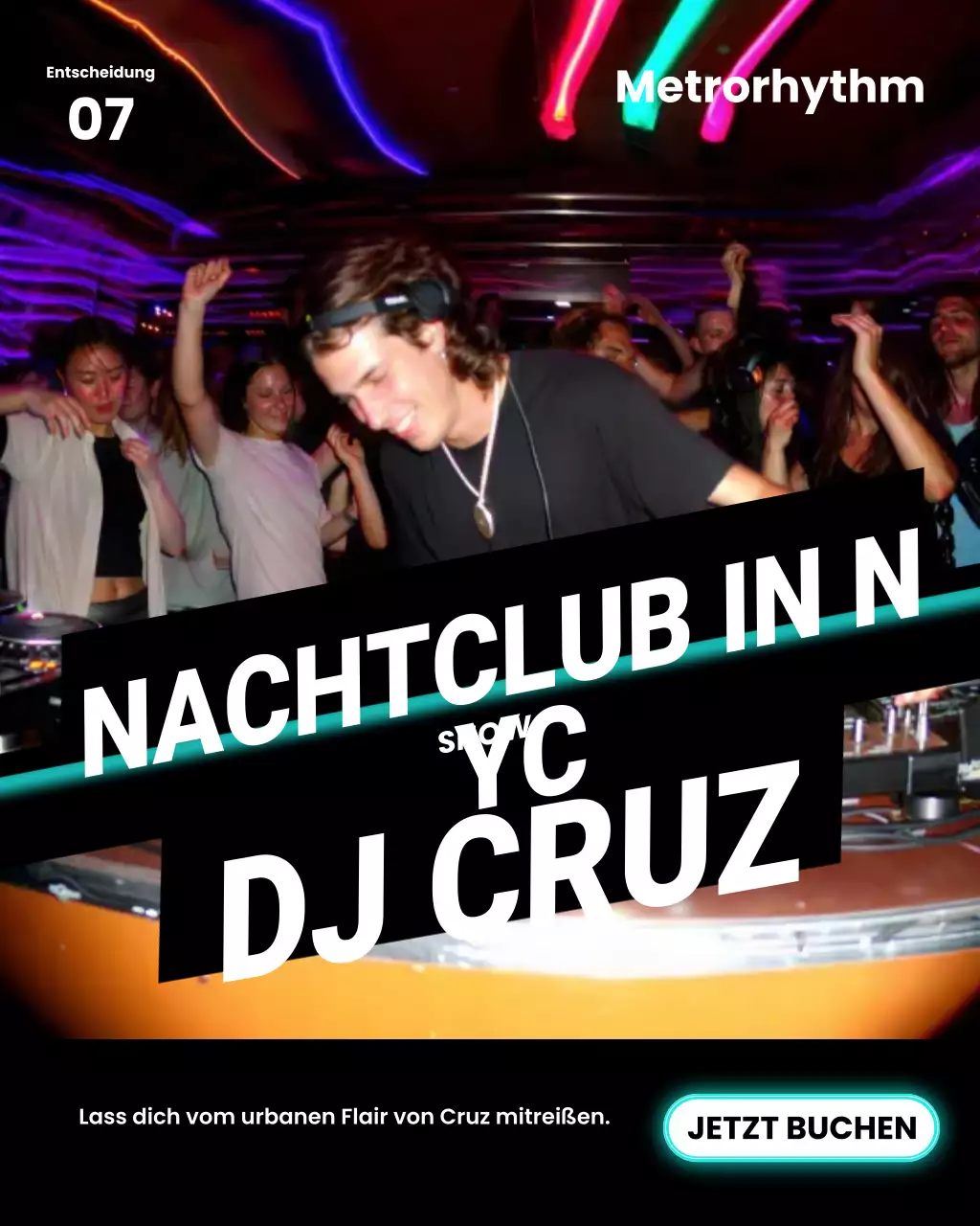 Instagram-Post zur Werbung für den Neon Urban Nightclub