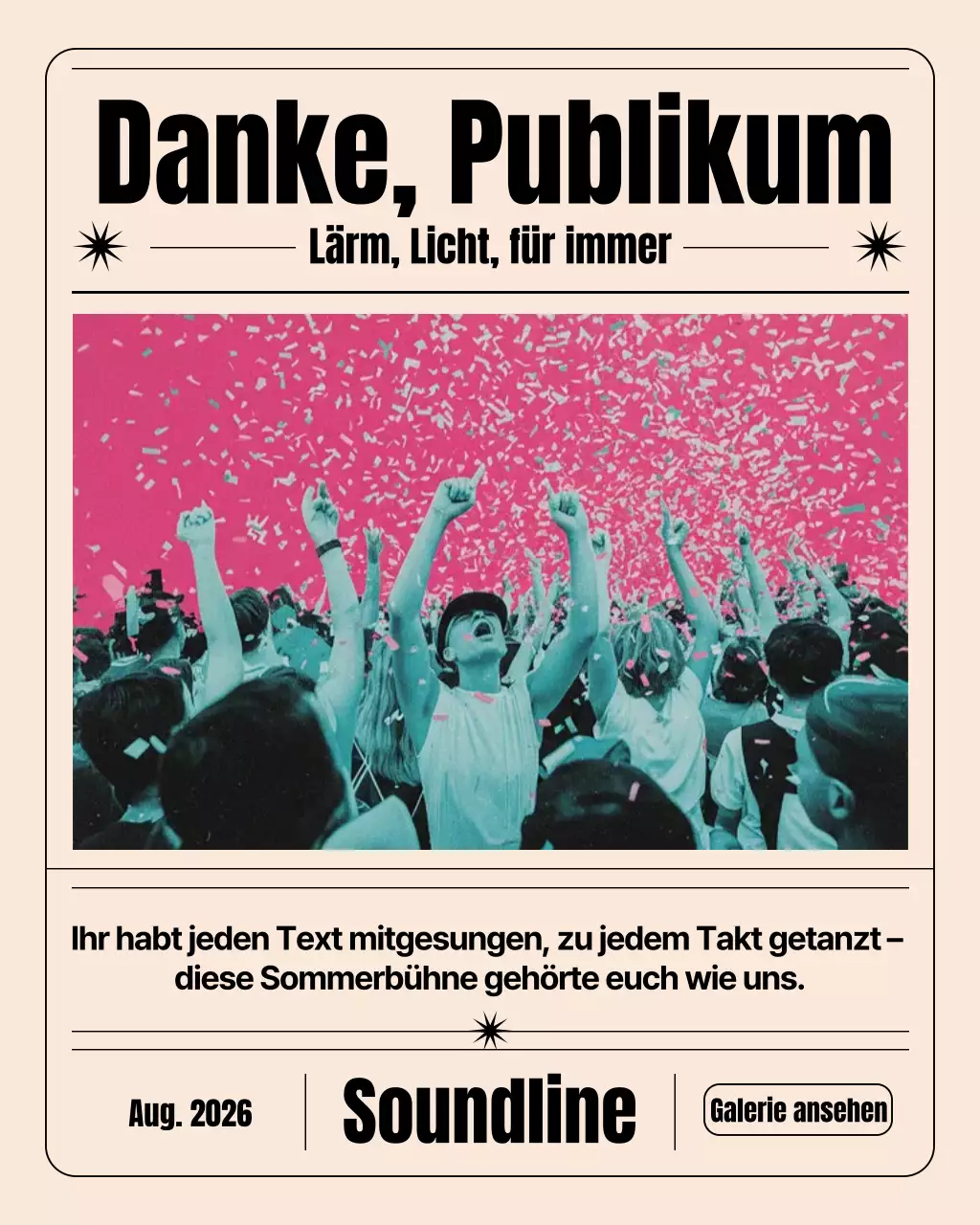 Ankündigung des Pink Retro Konzerts auf Instagram