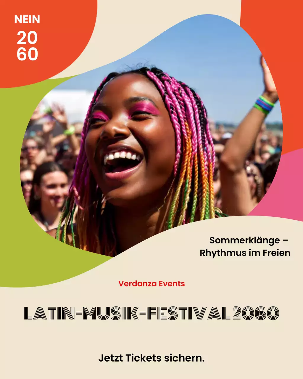 Instagram-Porträt für die Rainbow Trendy Festival-Werbung