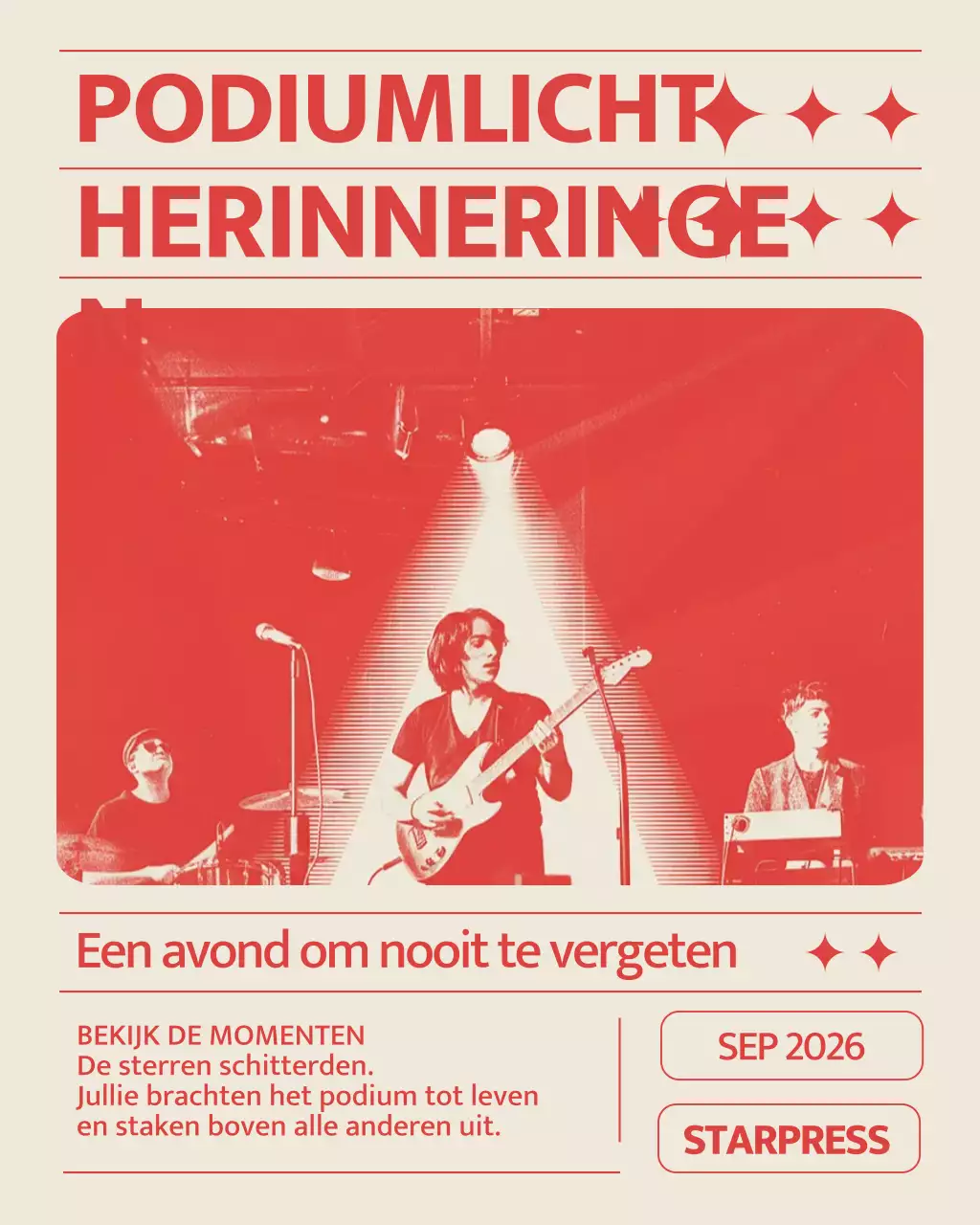 Instagram-bericht over aankondiging van Red Retro Concert