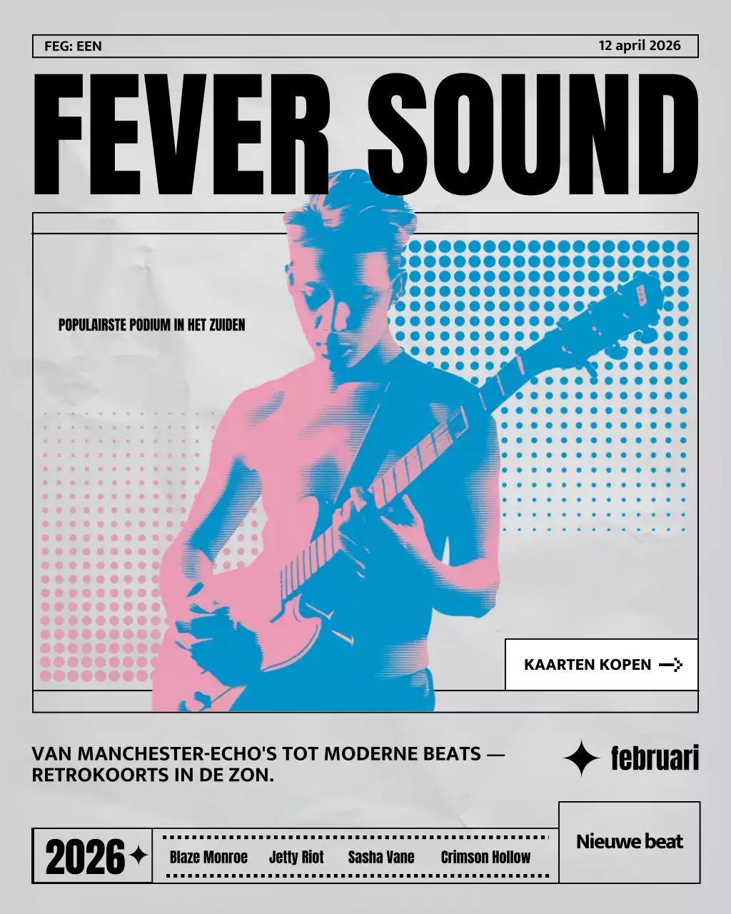 Instagram-bericht voor de promotie van een roze retromuziekevenement