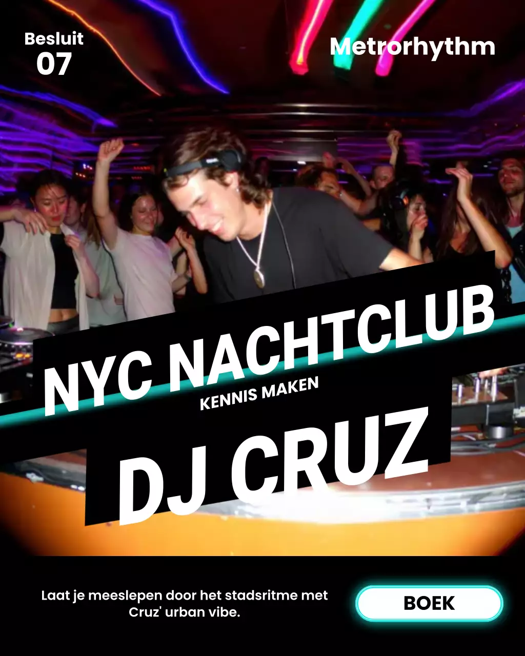 Instagram-bericht voor de promotie van Neon Urban Nightclub