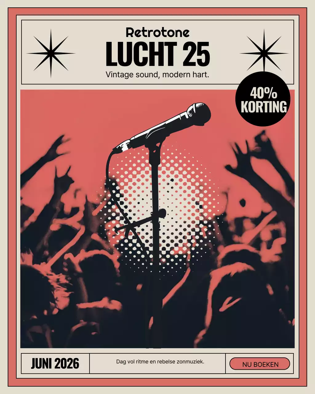 Coral Retro Music Promotie Instagram Post