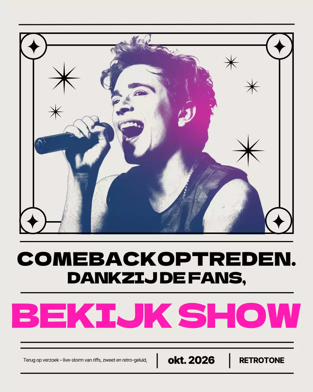 Roze Retro Concert Advertentie Instagram Post