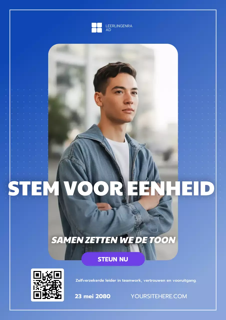 Blauwe moderne studentenverkiezingspromotieposter