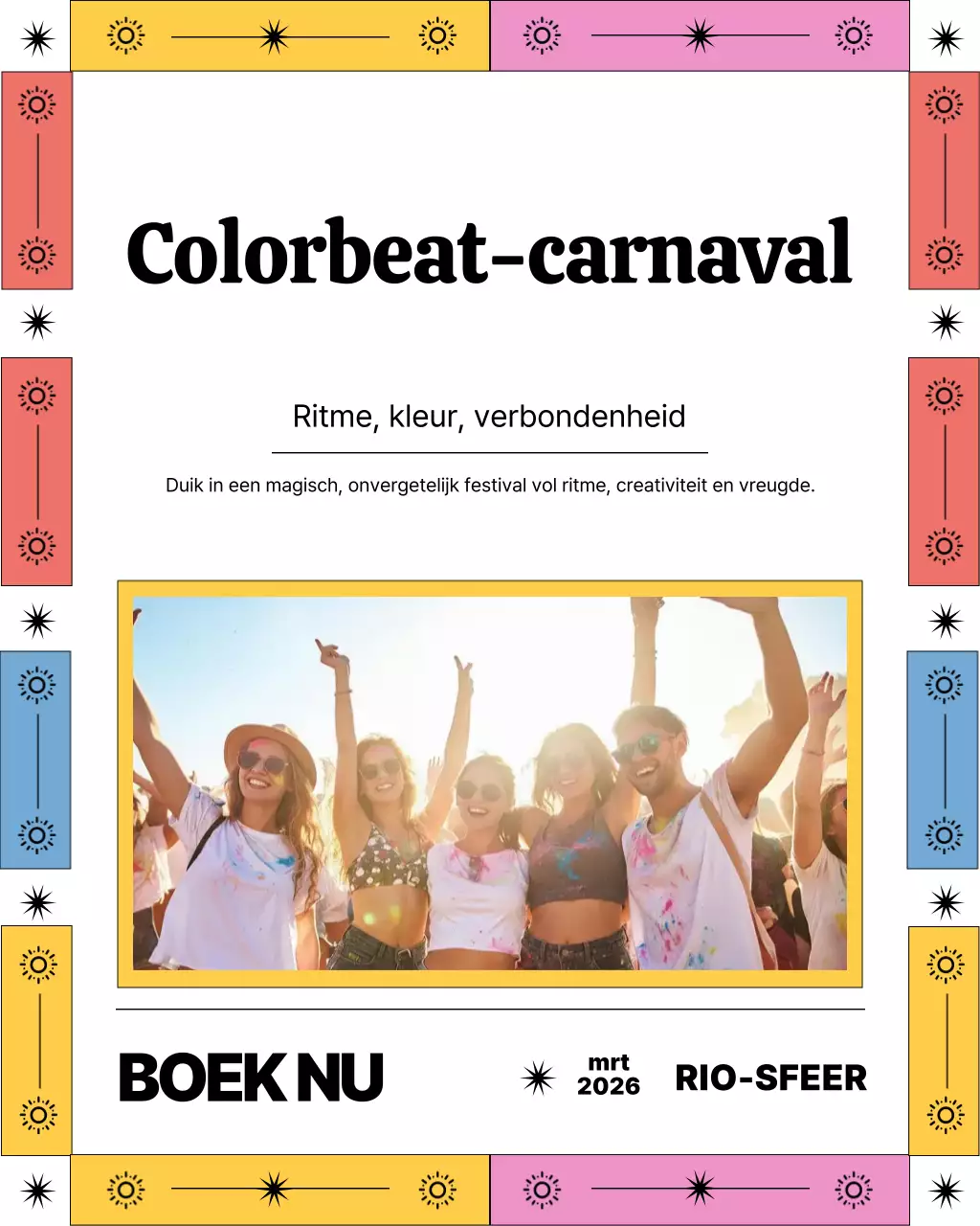 Kleurrijke Retro Festival Uitnodiging Instagram Post