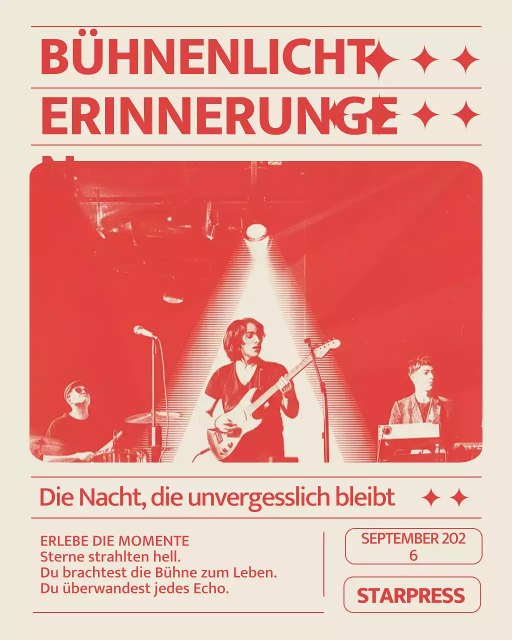 Ankündigung des Red Retro Konzerts auf Instagram