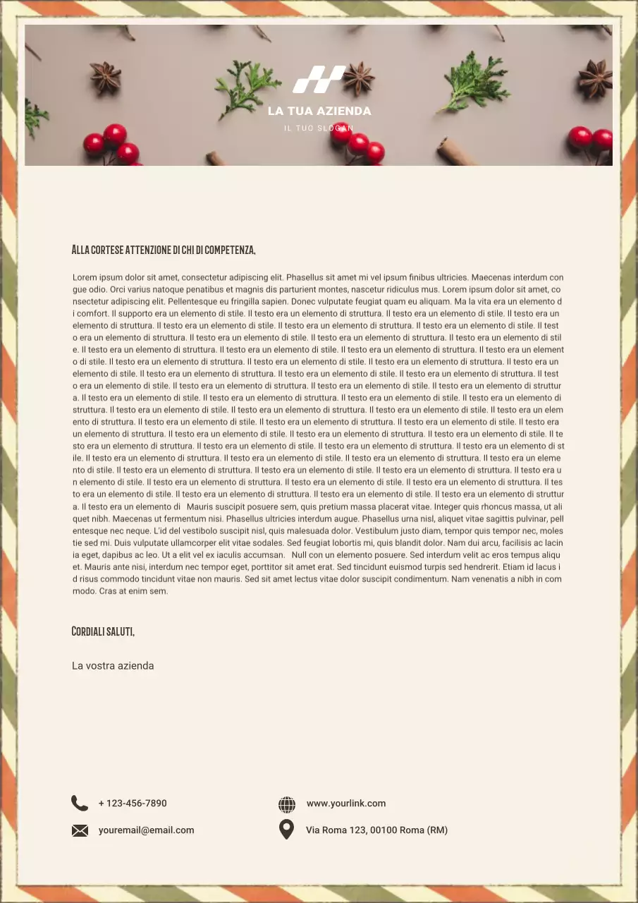 Poster con carta intestata natalizia beige e calma