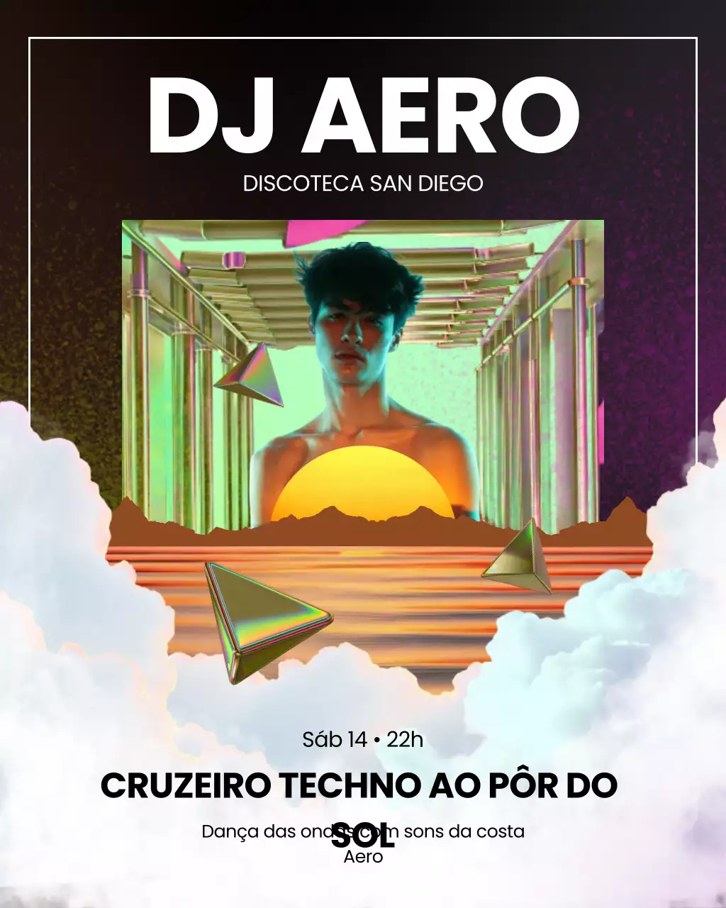 Promoção do evento Rainbow Retro Techno no Instagram Stories