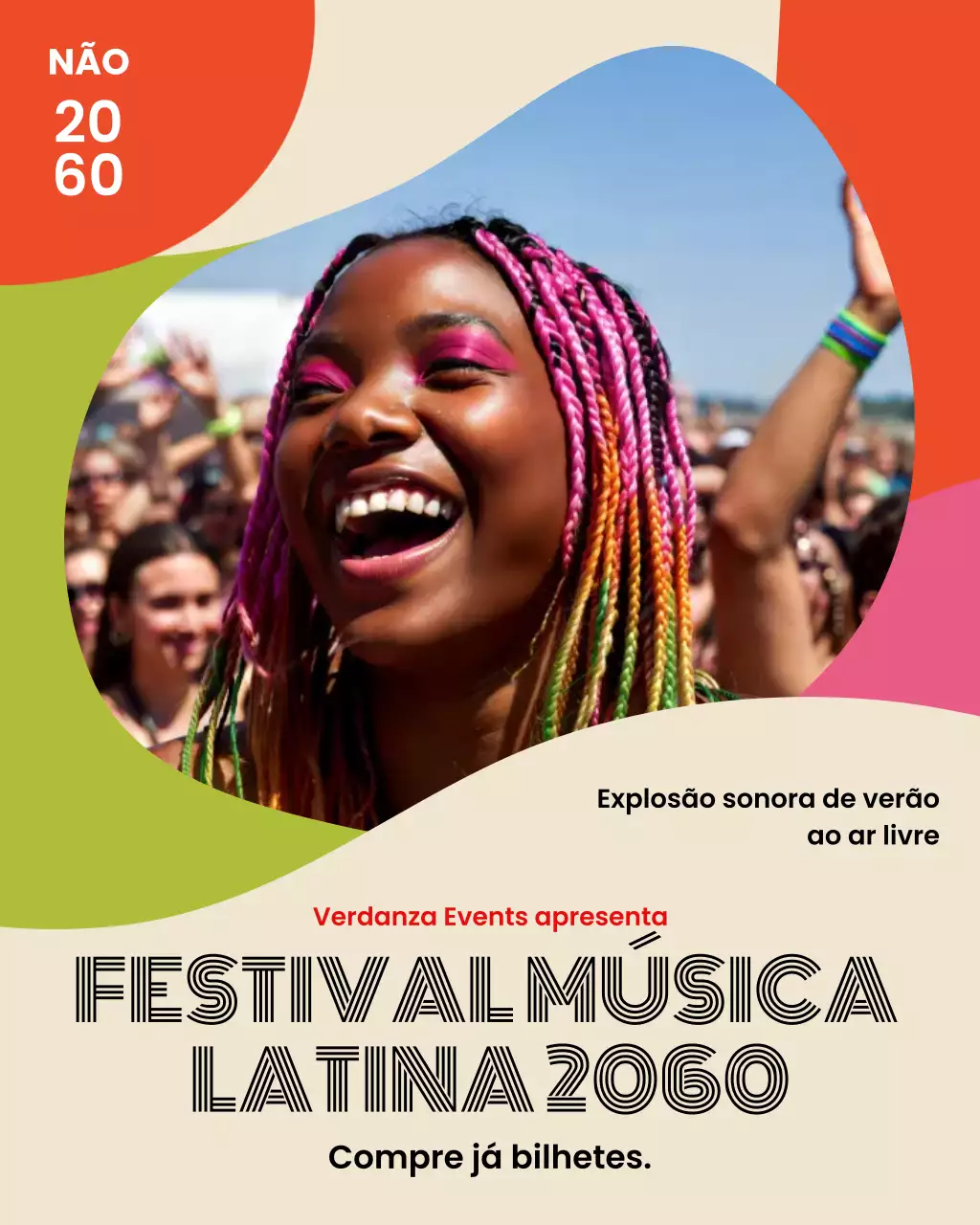 Retrato no Instagram de um anúncio do Rainbow Trendy Festival