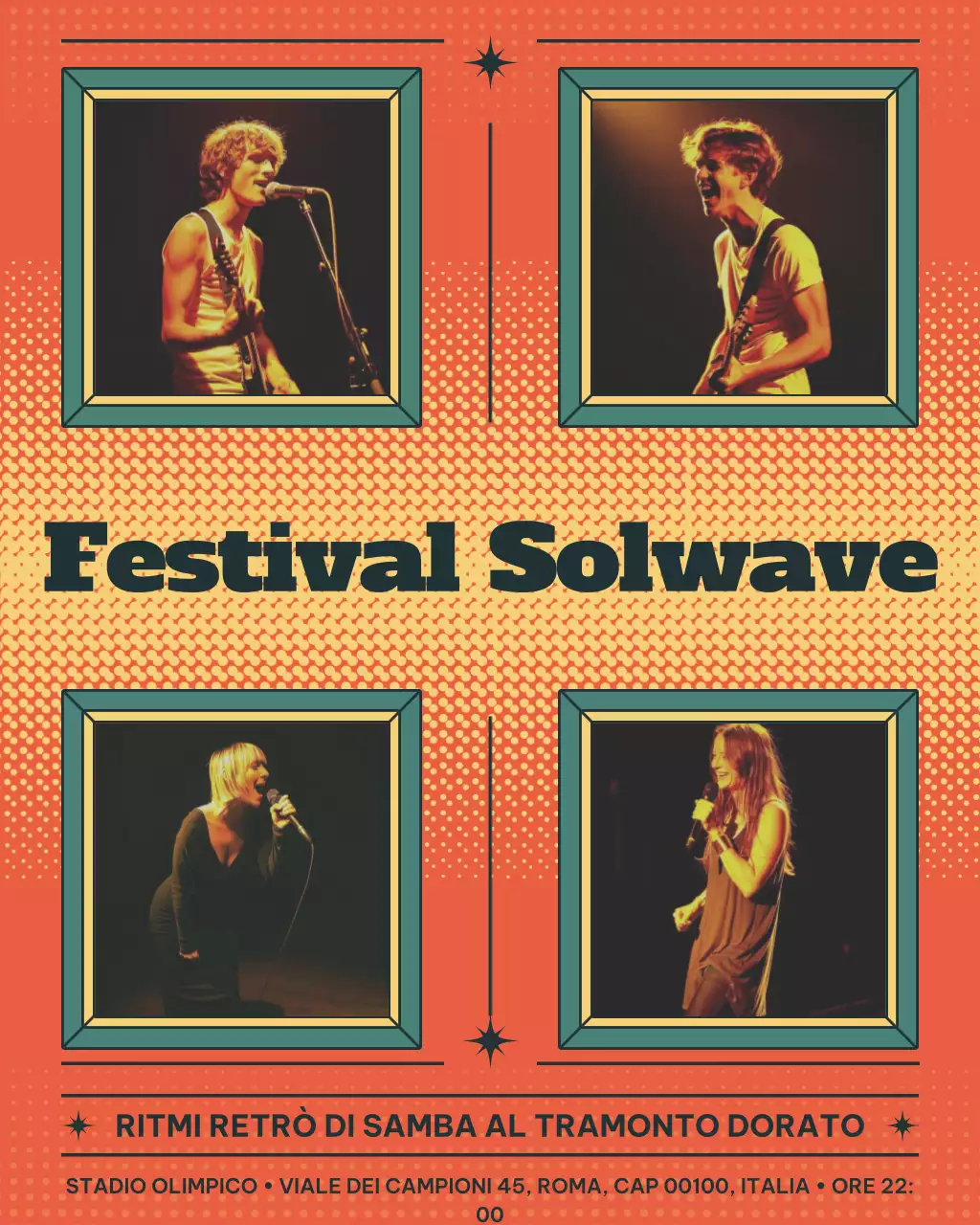 Post Instagram dell'evento musicale Orange Retro