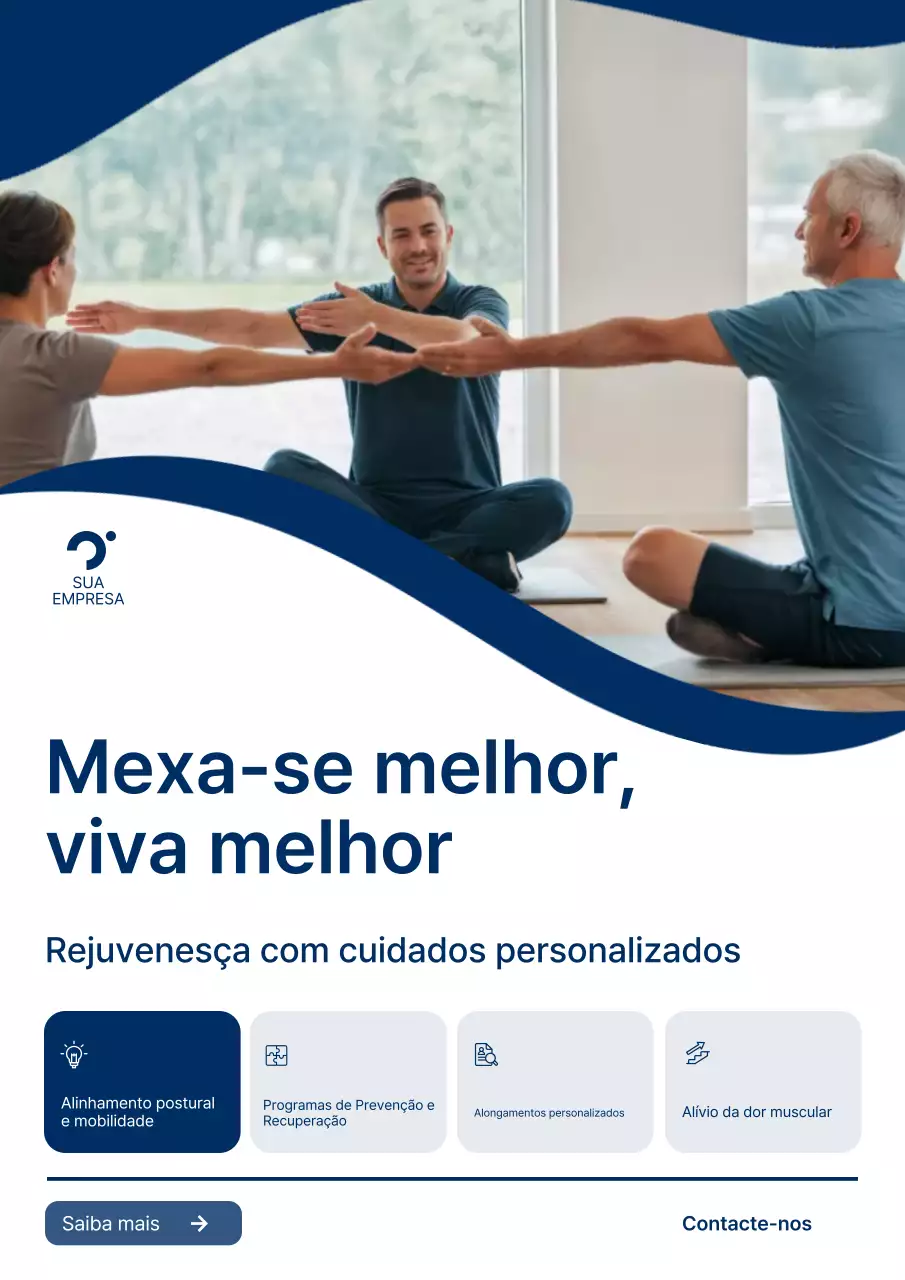 promoção de bem-estar moderno azul